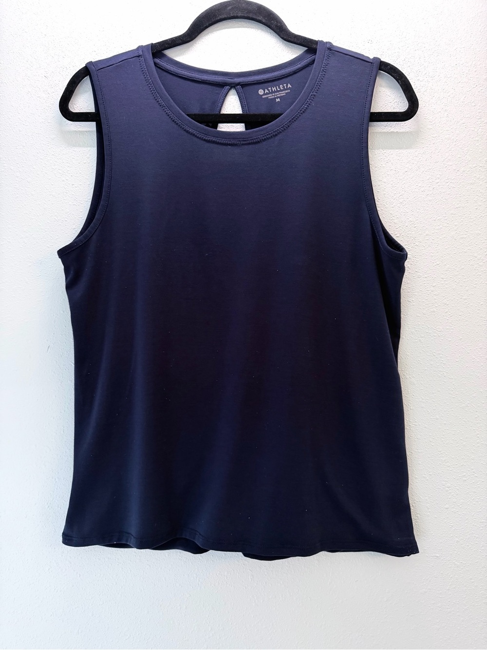 Athleta Essence Navy Sleeveless Open Back Tank Top M